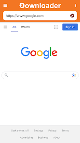المتصفح المدمج في Downloader على الهاتف